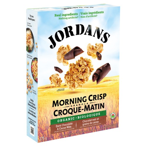 Jordans Morning Crisp Organic Granola Cereal Dark Chocolate & Cocoa Nibs 375 g