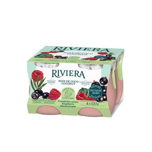 Riviera Vegan Delight Coconut Milk Raspberry And Blackcurrant 4 x 120 g