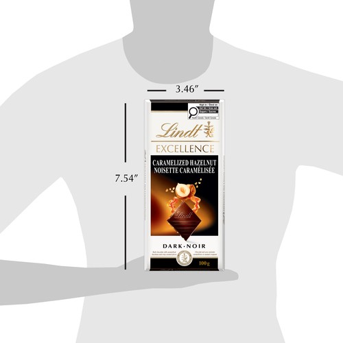 Lindt Excellence Dark Chocolate Bar Caramelized Hazelnut 100 g