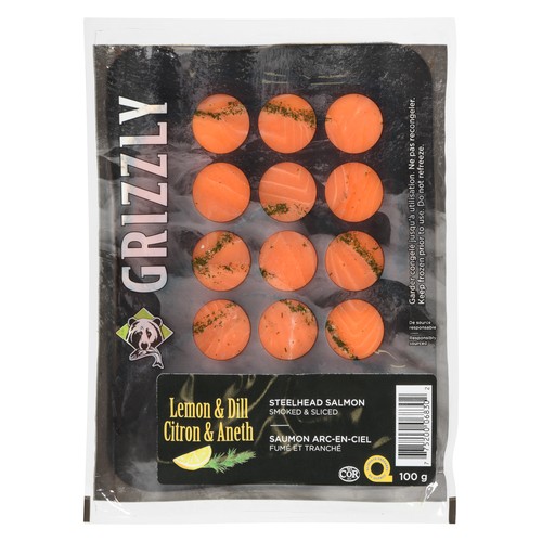 Grizzly Smokehouse Frozen Salmon Lemon & Dill 100 g