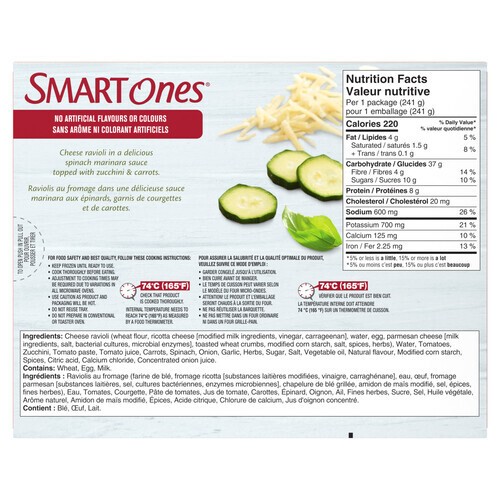 Smart Ones Frozen Meal Ravioli Florentine 241 g