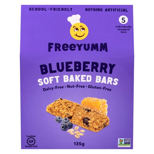 FreeYumm Soft Baked Bars Blueberry 135 g