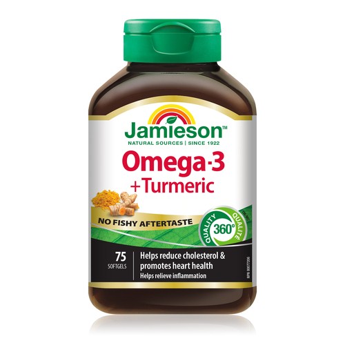 Jamieson Omega-3 + Turmeric Softgels 75 Count