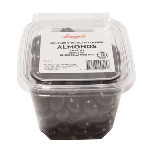 Longo's 60 % Dark Chocolate Covered Almonds 525 g