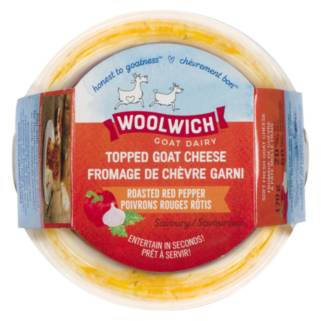 Woolwich Dairy Goat Cheese Roasted Red Pepper 170 g Voilà Online