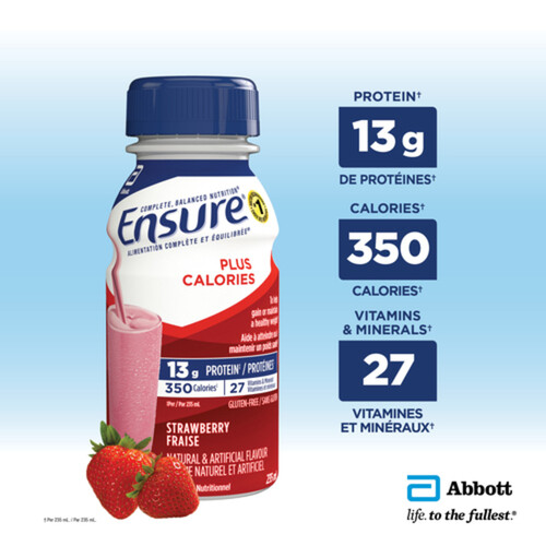 Ensure Plus Gluten-Free Meal Replacement Strawberry 6 x 235 ml (bottles)