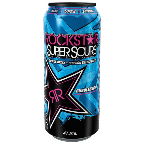 Rockstar Super Sours Energy Drink Bubble Berry 473 ml (can)