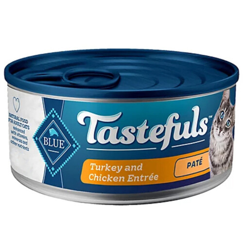 Blue Tastefuls Natural Wet Cat Food Entrée Paté Turkey & Chicken 3 oz 85 g