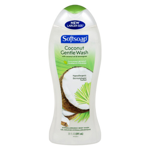 Softsoap Body Wash Hypoallergenic Gentle With Coconut Oil & Lemongrass 591 ml
