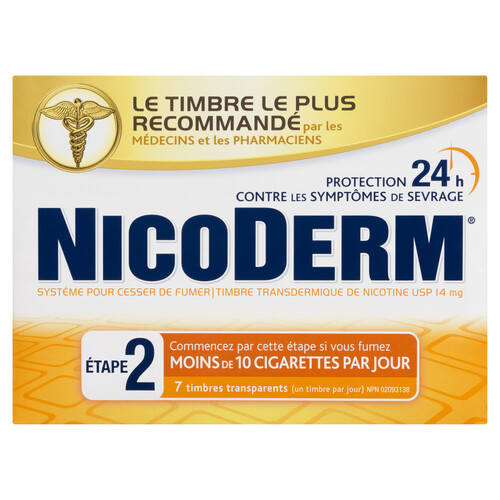 Nicoderm Step 2 Anti-Smoking Aid 14 mg 7 Clear Patches