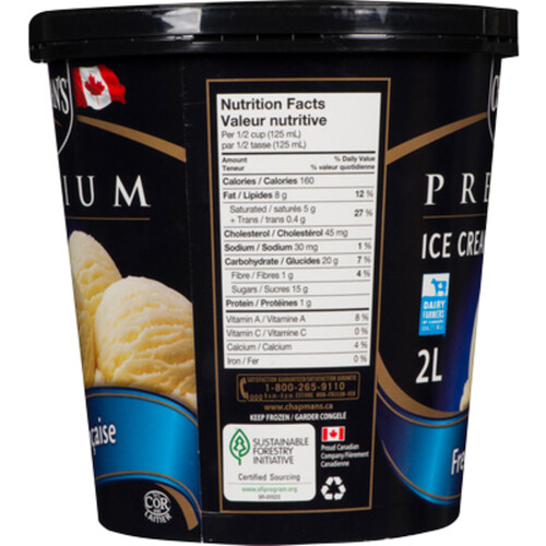 Chapman's Ice Cream Premium French Vanilla 2 L