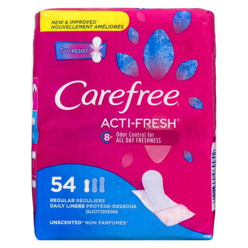Carefree Acti-Fresh Panty Liners Regular 52 Count - Voilà Online Groceries  & Offers