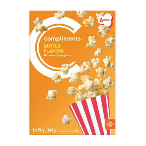 Compliments Microwave Popping Corn Butter 564 g