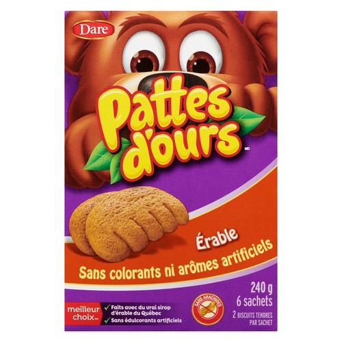 Dare Bear Paws Cookies Maple 240 g