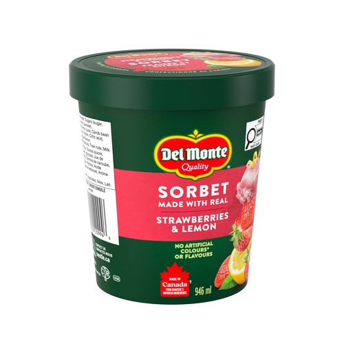 Del Monte Sorbet Real Strawberry And Lemon 946 ml