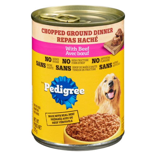 Pedigree Adult Dog Food High Quality Protein Chopped With Real Beef 375 g
