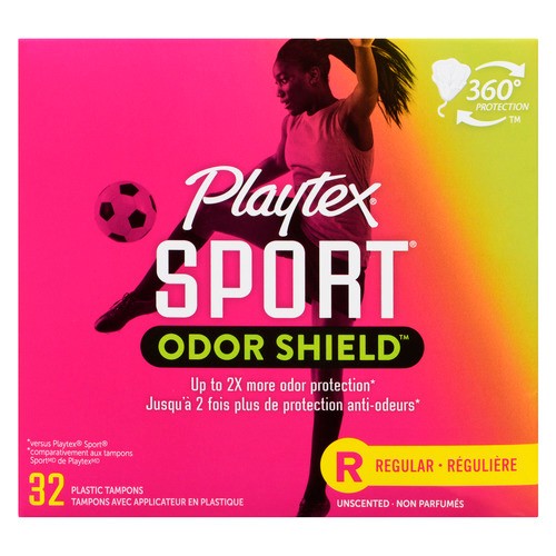 Playtex Sport Odor Shield Tampons Regular Unscented 32 Count