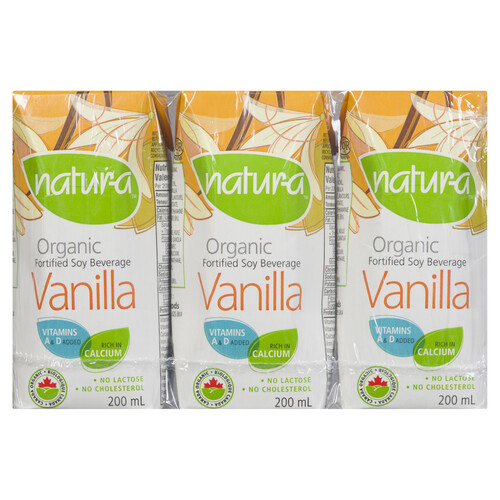 Natur-A Organic Soy Beverage Vanilla 3 x 200 ml