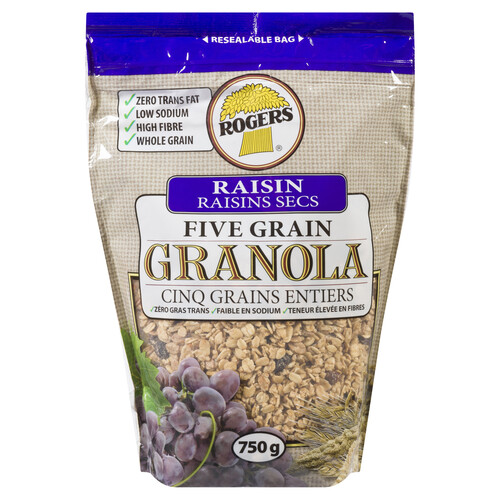 Rogers Five Grain Granola Raisin 750 g