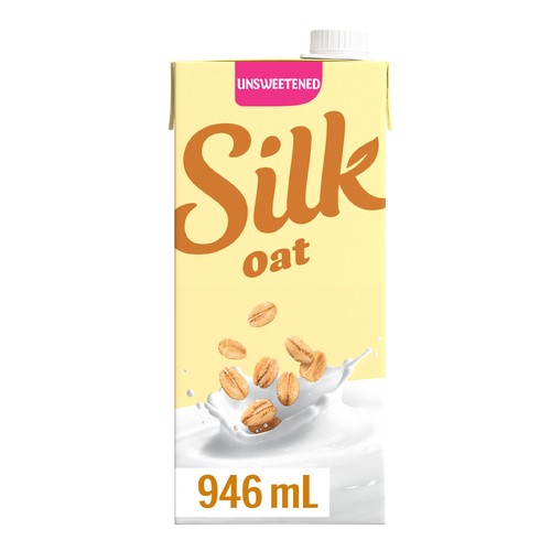 Silk Dairy-Free Oat Milk Alternative Plain Unsweetened Shelf Stable 946 ml