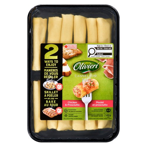 Olivieri Pasta Chicken & Prosciutto Cannelloni Family Pack 540 g