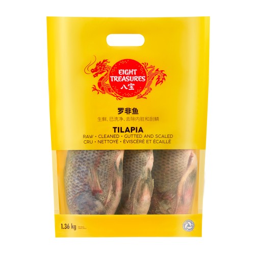 Eight Treasures Frozen Whole Uncooked Tilapia 1.36 kg