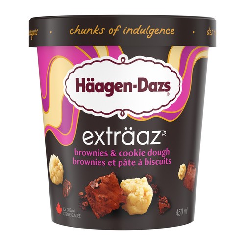 Haagen-Dazs Extraz Ice Cream Brownie Cookie Dough 450 ml
