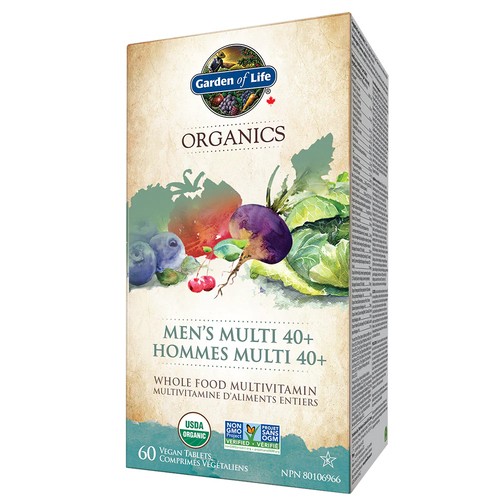 Garden of Life Organics Men's Multi 40+ Vegan Tablets 60 Count