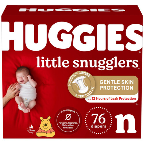 Huggies Diapers Little Snugglers New Born 76 Count