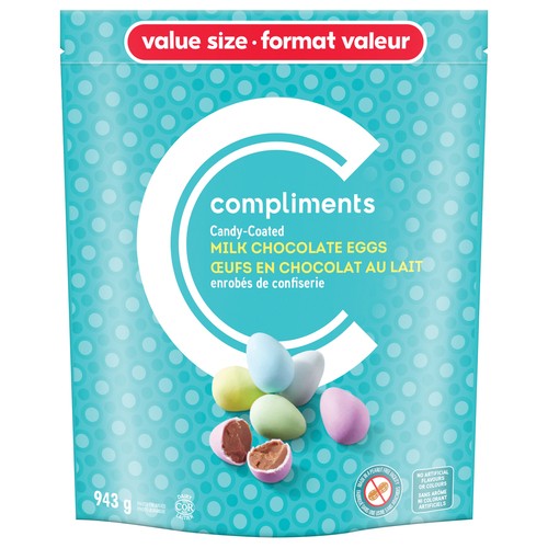 Compliments Milk Chocolate Eggs Candy Coated Value Size 943 g