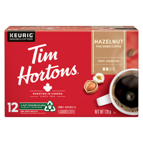 Tim Hortons Coffee Pods Medium Roast Hazelnut 12 K-Cups 120 g