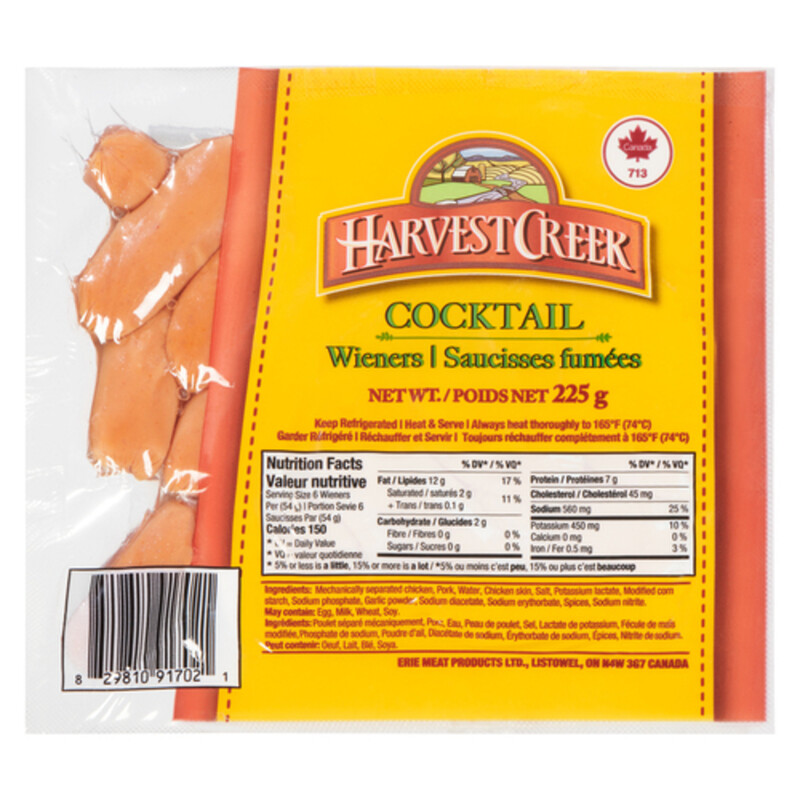 Erie Meats Harvest Creek Wieners Cocktail 225 g Voilà Online