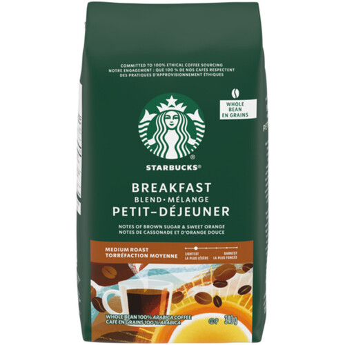 Starbucks Whole Bean Coffee Breakfast Blend 340 g