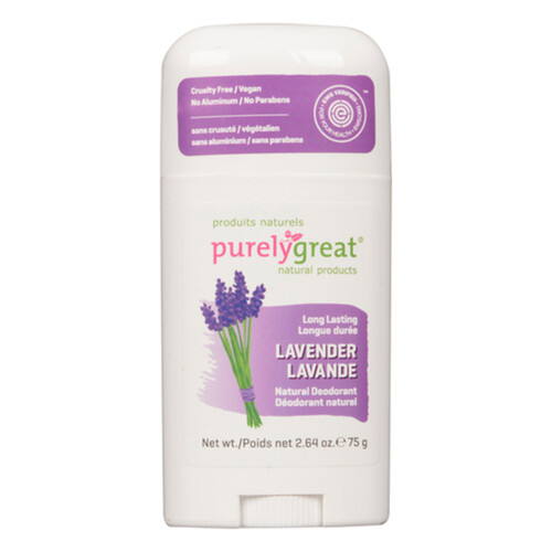 Purelygreat Lavender Natural Deodorant Stick 75 g