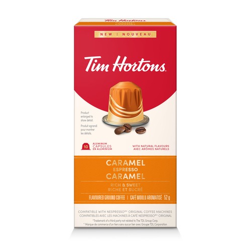 Tim Hortons Nespresso Compatible Espresso Capsules Caramel 10 Capsules