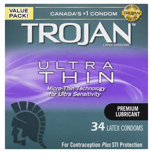 Trojan Ultra Thin Latex Condoms 34 Pack