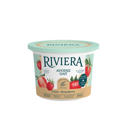 Riviera Plant Based Oat Yogurt Strawberry 500 g