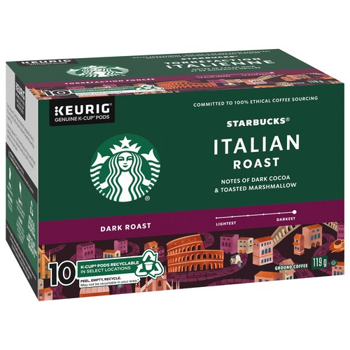 Starbucks Coffee Pods Italian Roast Coffee 10 K-Cups 119 g