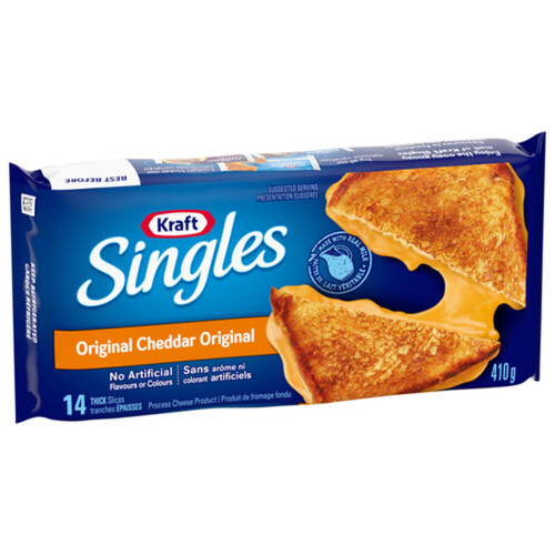 Kraft Singles Thick Sliced Cheese Original Cheddar 14 Slices 410 g