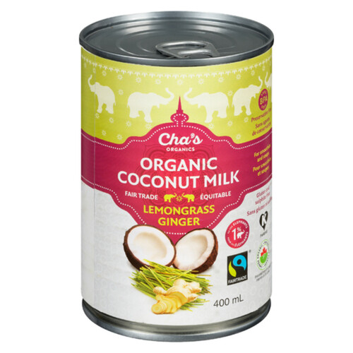 Cha's Organics Gluten-Free Organic Coconut Milk Lemongrass And Ginger 400 ml