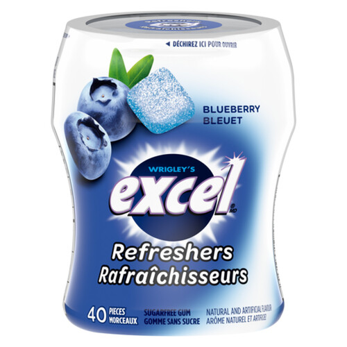 Excel Sugar-Free Gum Refreshers Blueberry 40 Pieces