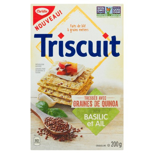 Christie Ritz Triscuit Crackers Woven With Quinoa Seeds Basil & Garlic 200 g