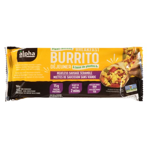 Alpha Foods Plant Based Meatless Sausage Burrito Original 156 g (frozen)