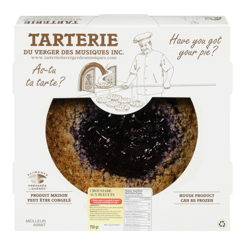 Tarterie Du Verger Des Musiques Blueberry Crust Pie 800 g (frozen)