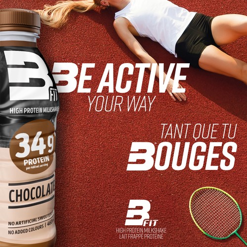 BFIT Shake High Protein Chocolate 460 ml (bottle)