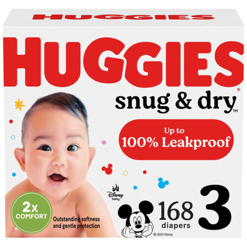 Huggies Snug & Dry Diapers Size 3 168 Count