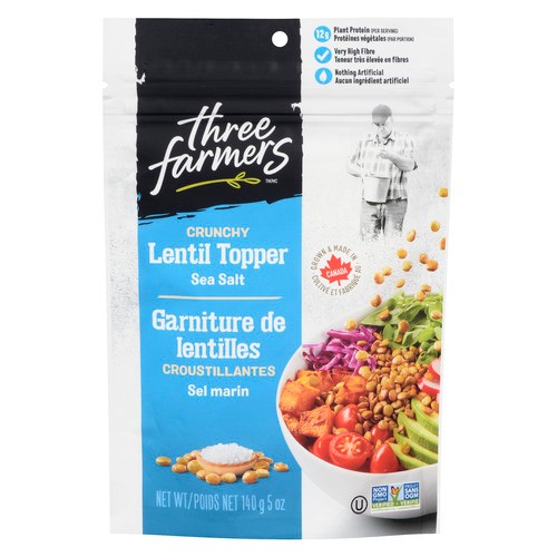 Three Farmers Crunchy Lentil Topper Sea Salt 140 g