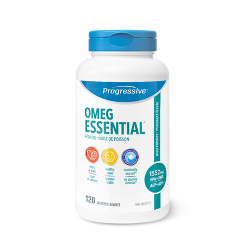 Progressive OmegEssential High Potency Fish Oil Softgels 120 Count