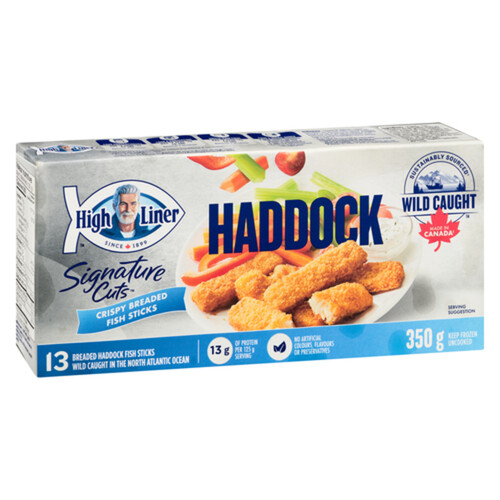 High Liner Frozen Signature Cuts Haddock Fish Sticks Crispy Breaded 350 g