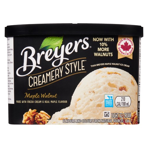 Breyers Certified Kosher Light Ice Cream Creamery Style Maple Walnut 1.66 L